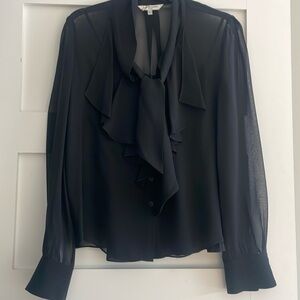 Silk blouse by L.K. Bennett. Delicate sheer blouse with a built-in camisole.